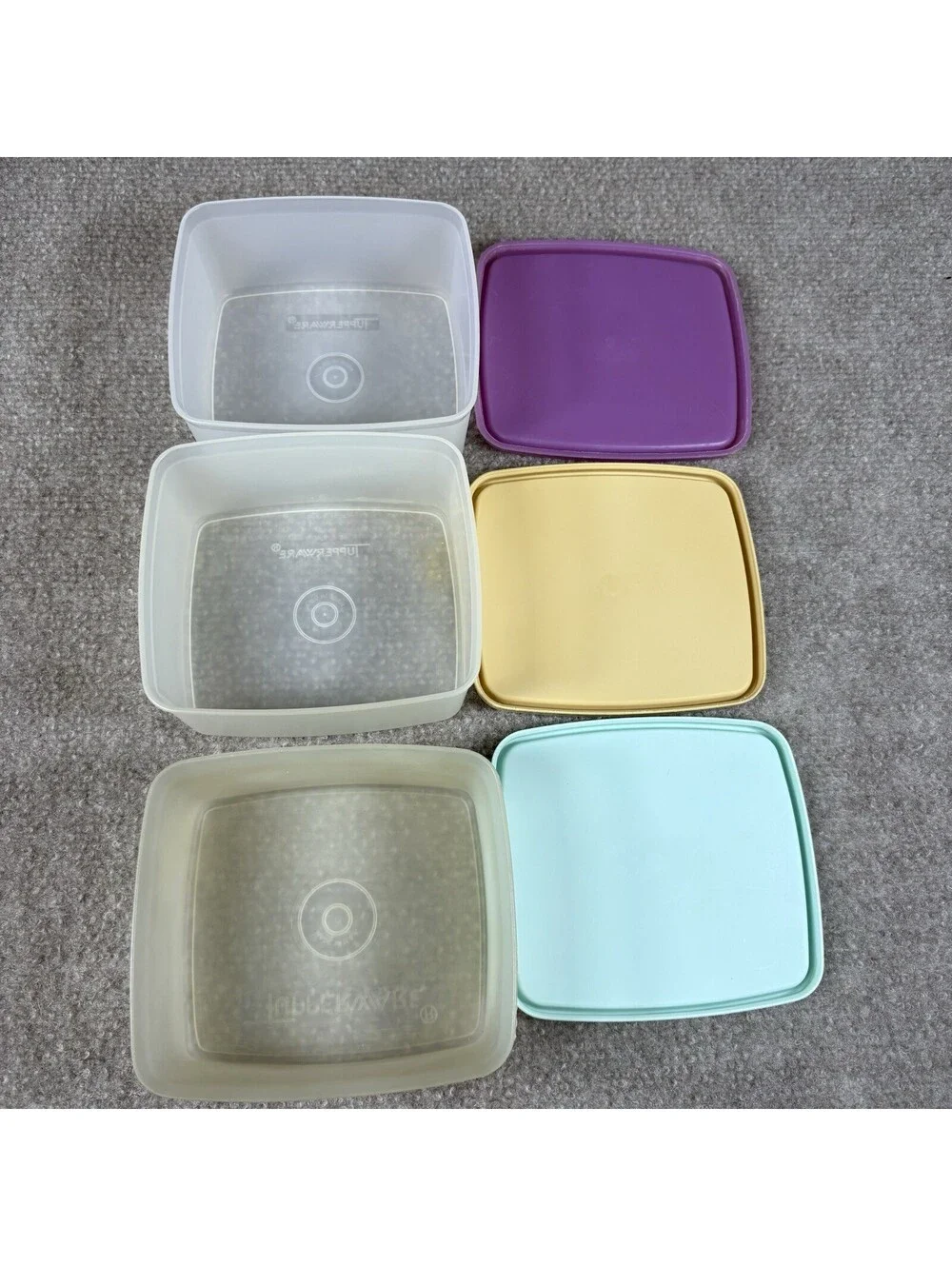 Lot of 3 Vtg Tupperware Pastel Freezer Containers with Lids 311 Storage Organize